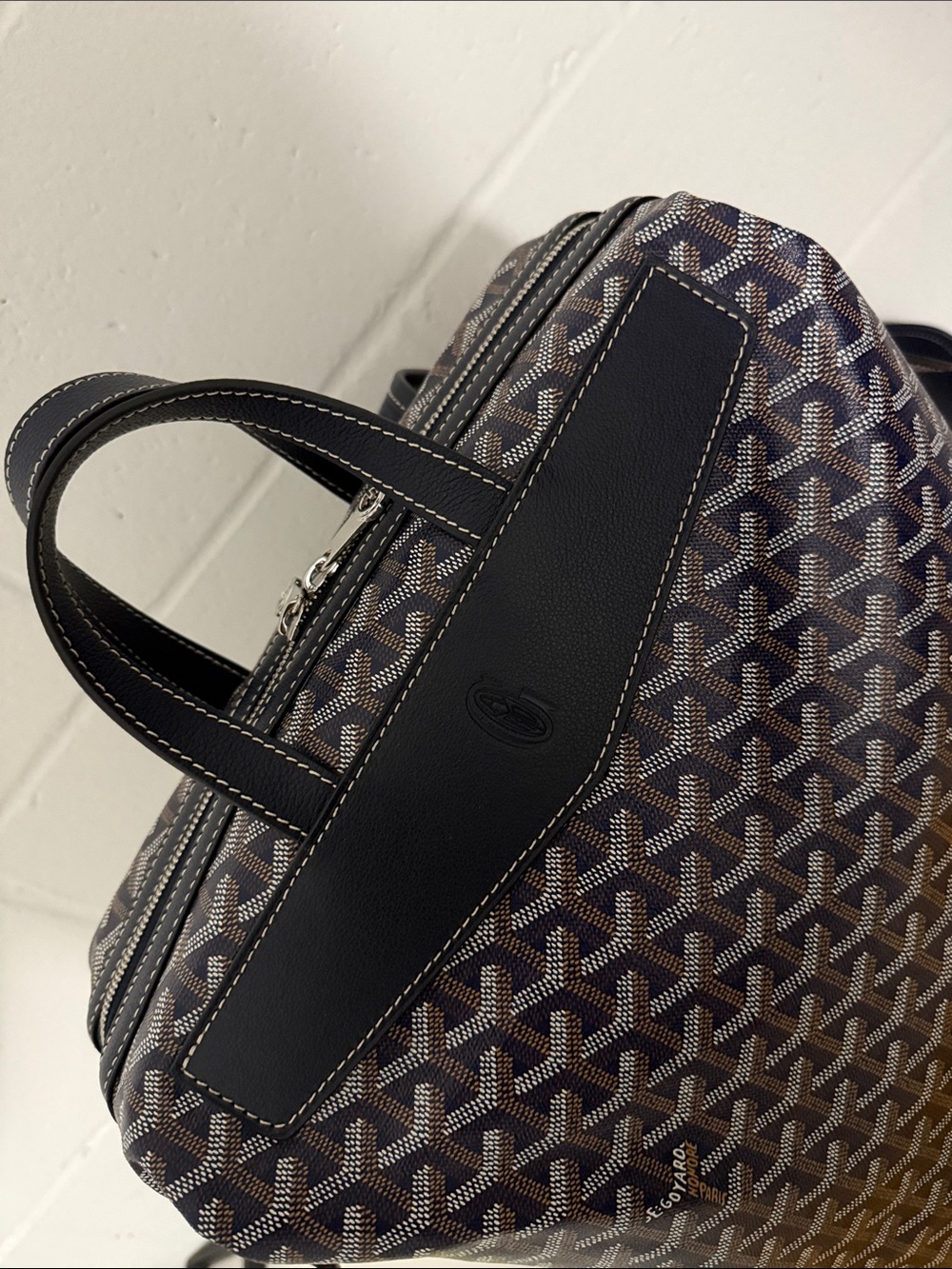 Goyard Cisalpin Backpack Goyardine Blue & Brown - Picture 7 of 8